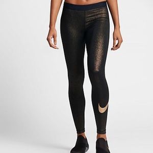 Nike pro gold glitter leggings